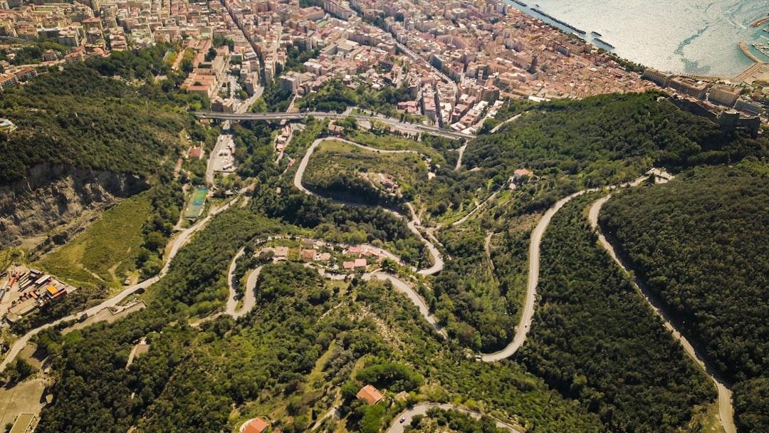 Winding Road down to Salerno, Italy