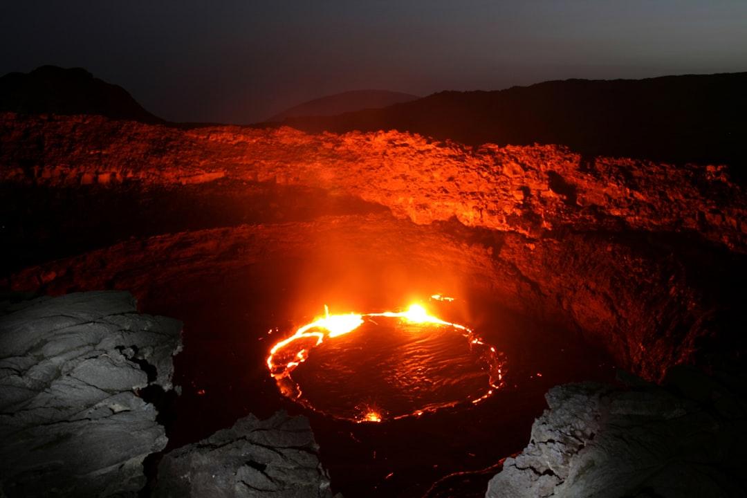 Since decades a lava lake is boiling in the pit crater of Erta Alé volcano in ethiopia’s Danakil depression. I shot this pic for my homapge volcanoes.de, where it was first published in 2008.