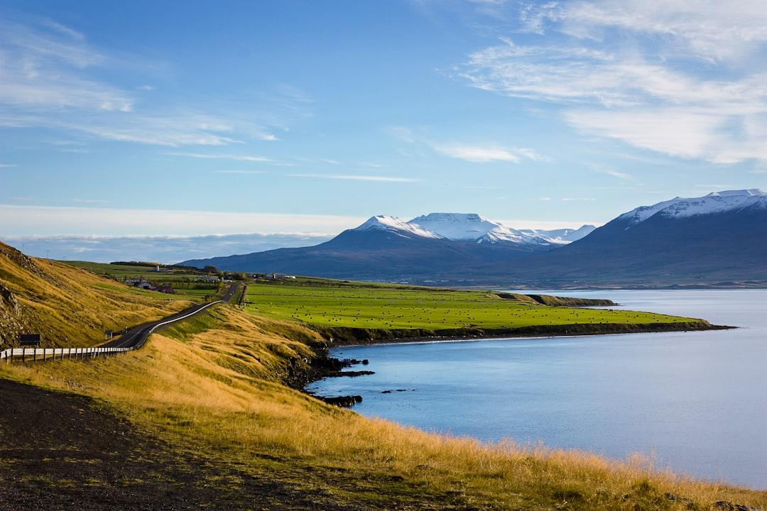 This is the main highway circling Iceland’s majestic beauty. The snow-capped mountains are a welcome site as you drive towards the island’s second most-populated city, Akureyi.